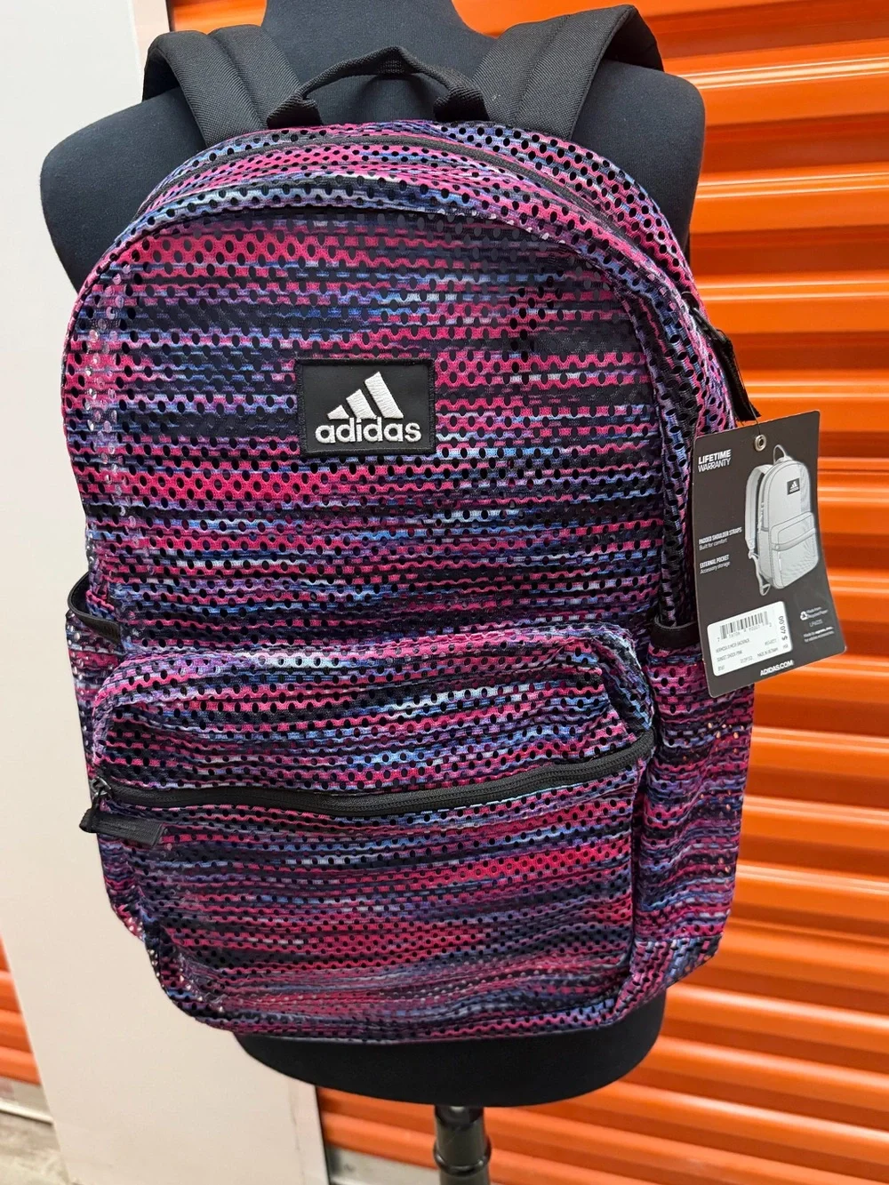 NWT Adidas Hermosa Mesh Sunset Shock Pink Pattern Backpack